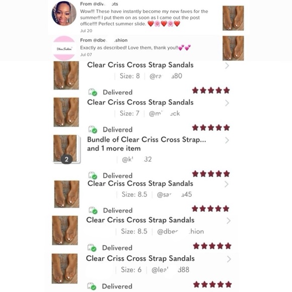 Clear Criss Cross Strap Sandals - Picture 6 of 7